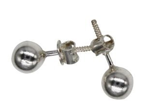 "Shubham Jewellers Rehti 925 Silver Sterling-silver and American Diamond Stud Earrings for Unisex - Adult & Child, White"