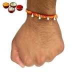 "NUZZRII Pure 925 Sterling Silver Rakhi for brother Charm Bracelet Raksha Bandhan With Pure Cotton Thread For Men, Boys, Kids Rakhis By Shubham Jewellers Ghunghru"