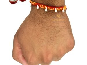 "NUZZRII Pure 925 Sterling Silver Rakhi for brother Charm Bracelet Raksha Bandhan With Pure Cotton Thread For Men, Boys, Kids Rakhis By Shubham Jewellers Ghunghru"