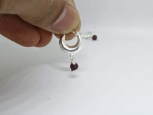 "Shubham Jewellers Rehti 925 Sterling Silver Rudraksha Bali Fashion Oxidized Hoop Earrings for Boys, Girls and Women"