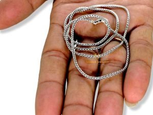 SJ SHUBHAM JEWELLERS? Pure 925 Sterling Silver Chain Necklace for Men and Women 22 Inches Various Design (SJOXCHNSNK)