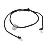 "Shubham Jewellers Rehti 925 Oxidised Black Thread Owl Silver Nazarbattu/Nazaiya Anklet/Bracelet for Girls, Women and Children with Silver Ghunghroo"