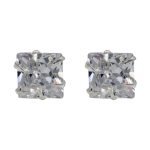 "Shubham Jewellers Rehti 925-92.5 Sterling Silver Princess Cut Real Cubic Zirconia Fashion Stud Earrings For Men,Women,Children,Boys and Girls 5 MM"