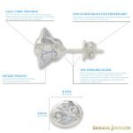 "Shubham Jewellers Rehti 925-92.5 Sterling Silver Oval Leaf Cut White Real Cubic Zirconia Fashion Stud Tops Earrings For Men,Women,Children,Boys and Girls"