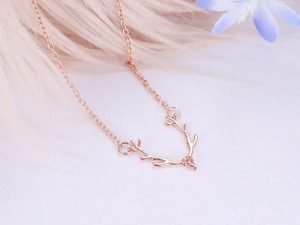 Christ Christmas Little Antler Deer Head Elk Necklace Classic Color Chokers Necklaces For Women