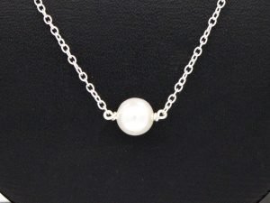 Shubham Jewellers Rehti SJ 925 Sterling Silver Pearl Pendant with Chain for Girls and Women(P) (SJRPEARL-1PRL)
