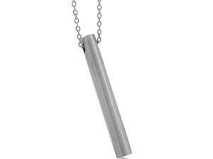 Silver Stainless Steel Round Bar Pendant adjustable Necklace chain