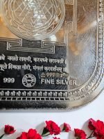 "SJ SHUBHAM JEWELLERS 999 Purity Hallmark Silver Coin, Colorfull Laxmi Ganesh Saraswati Trimoorti Coin for Diwali"