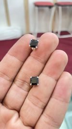 925 Sterling Silver Earring Studs With BLACK Cubic Zirocnia