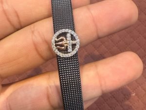 925 Band Bracelet in Silver Finish with CZ Stones