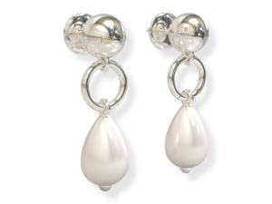 "925 Pure Sterling Silver Pretty Bali Style Hoop Design Earring for Girls, Women 925 sterling silver pearl drop and dangle earrings"