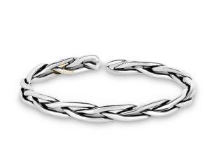 925 Pure Silver Chandi Oxidized Tribal Thai Viking Kada For Men(Torque Cuff Kada Men's Silver Bracelet)