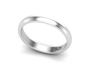 925 High Polish Regular Wear Unisex Silver Finger Ring Band in Pure 92.5 Sterling Silver