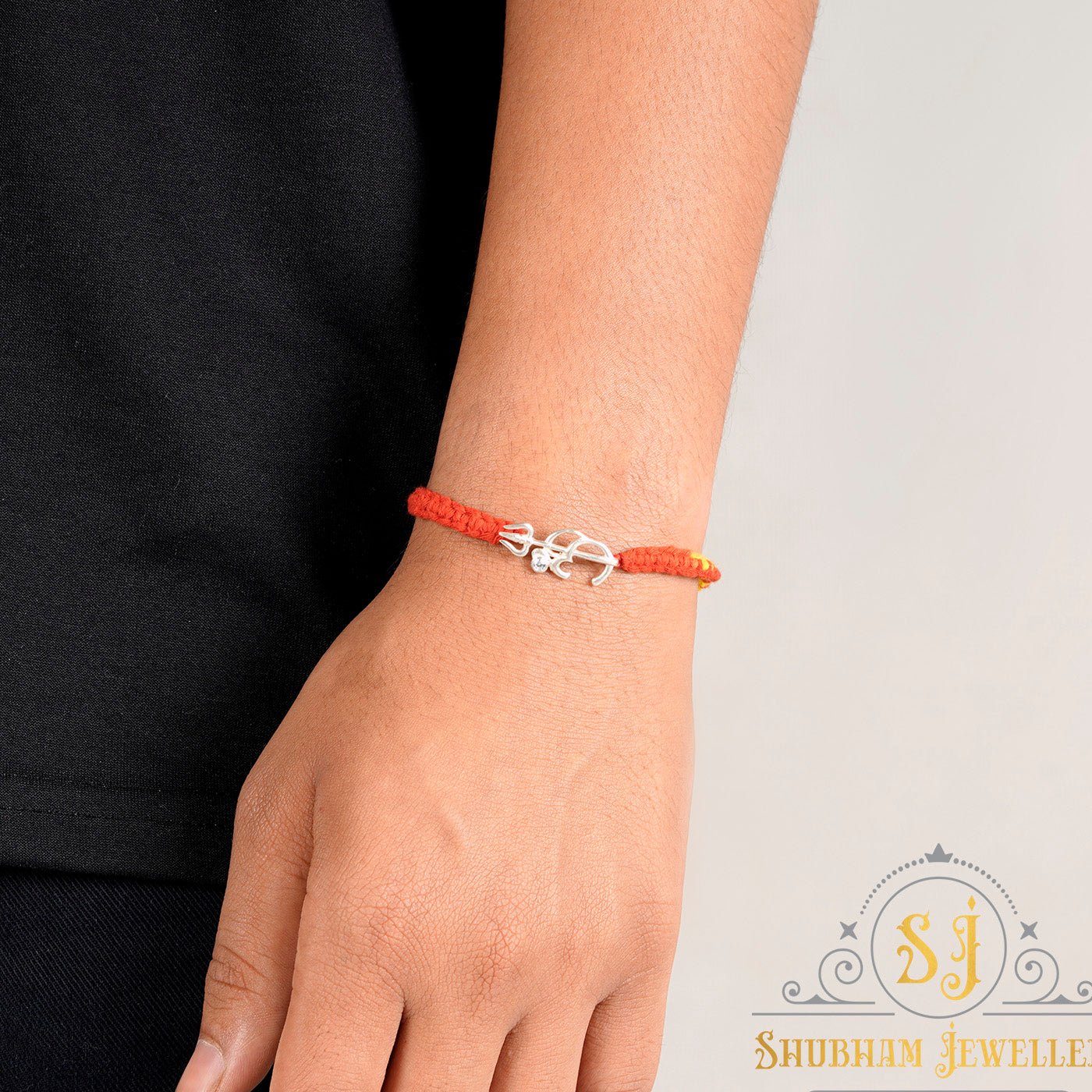 "Silver Om Trishool Rakhi 925 Sterling Silver Rakhi for brother, Rakhi For Men, Rakhi For Kids( )"