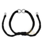 "JEWELYAARI 925 New Oxidised Black Thread Silver Infinity Nazarbattu Nazaiya Anklet for Girls, Women and Children with Silver Ghunghroo"