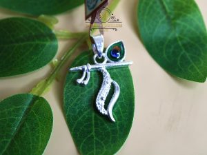 Krishna Feather Flute Pendant – Divine Style & Spiritual Elegance | Jewelyaari