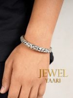 Pure Silver Chandi Oxidized Hollow Tribal Kada For Men and Boys With 925 Hallmark (35-36 gm)