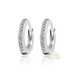 SJ SHUBHAM JEWELLERS 925 Sterling Silver Diamond CZ Hoop Earrings, Round Cut, 925 Purity, White Stones, Pair of Earrings, Silver Color For Women and Girls