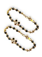 JewelYaari™ Gold Foaming Jewellery Gold Plated Baby Bracelet Crystal Nazariya Bracelet Latest Trend Style Beautiful Artificial Hand Nazariya for Kids (Micky Mouse)