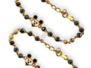 JewelYaari™ Gold Foaming Jewellery Gold Plated Baby Bracelet Crystal Nazariya Bracelet Latest Trend Style Beautiful Artificial Hand Nazariya for Kids (Micky Mouse)