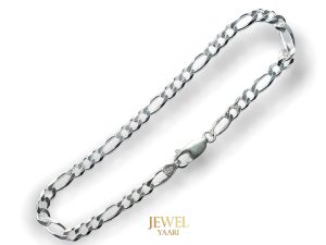 JewelYaari™ Pure 925 Sterling Silver Italian Sachin Figaro Bracelet for Men womens , girls, and boys 8.5 Inches(8 Gm)