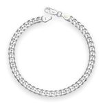 JewelYaari™ Pure 925 Sterling Silver Italian Curb Bracelet for Men womens, girls, and boys 8.5 Inches(16.5 Gm) mens silver bracelets
