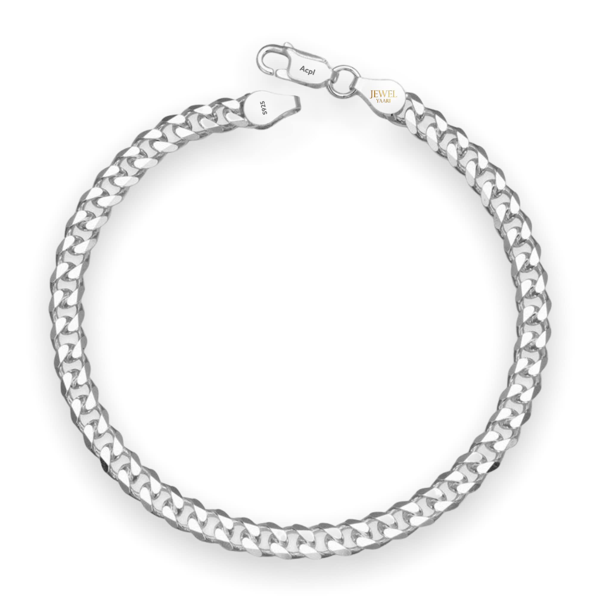 JewelYaari™ Pure 925 Sterling Silver Italian Curb Bracelet for Men womens, girls, and boys 8.5 Inches(16.5 Gm) mens silver bracelets