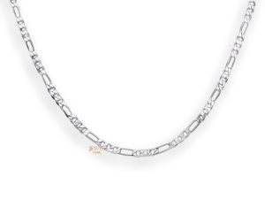 JewelYaari™ Pure 925 Sterling Silver Italian Sachin Figaro Chain Necklace ACPL for Men 20 Inches(20 Gm)