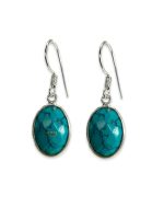 JewelYaari™ by JewelYaari™Pure 925 Sterling Silver Hoop Dangle Earrings for Women and Girls Turquoise Earring for Girl