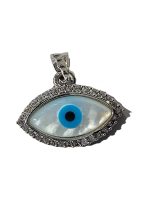 JewelYaari® By SJ Stylish Evil Eye Necklace Pendant Third Blue Eyes Amulet Protection Charm for Girls, Women, Men and Children (Small Eye Variant)