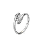 JewelYaari™ by SJ 925 Sterling Silver Hugging Band Ring Hug Eternity Silver Open Statement Ring for Women and Girls