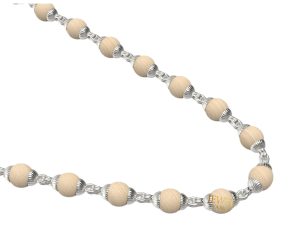 Jewelyaari By Sj Pure 925 Silver 100% Natural Tulsi Mala With CNC Designer Capping, Original Necklace (Size: 3Mm, Length: 24 Inches, Ram Tulsi) For Men
