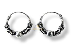 SJ SHUBHAM JEWELLERS™ 925 Sterling Silver Hoop Earrings for Women & Girls, Silver Bali for Girls (Ball)