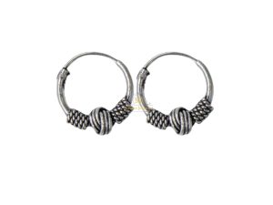SJ SHUBHAM JEWELLERS™ 925 Sterling Silver Hoop Earrings for Women & Girls, Silver Bali for Girls (Guthai10MM)