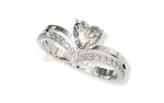 SJ SHUBHAM JEWELLERS™ 925 Sterling Silver Line Heart Design Adjustable Finger Ring with White CZ diamond for Women and Girls, Anniversary Gift for Wife, Valentine