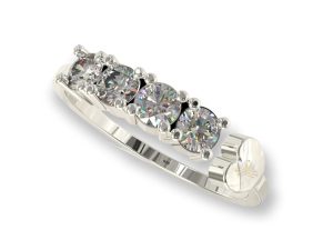 SJ SHUBHAM JEWELLERS™ 925 Sterling Silver Heart And Three Stone Design Adjustable Finger Ring with White CZ diamond for Women and Girls, Anniversary Gift for Wife, Valentine