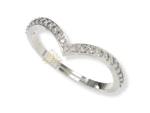 SJ SHUBHAM JEWELLERS™ 925 Sterling Silver Line Ring Design Adjustable Finger Ring with White CZ diamond for Women and Girls, Anniversary, Valentine
