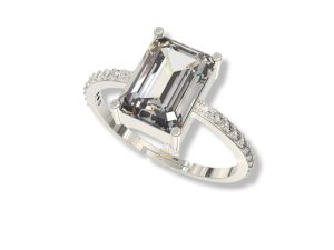 SJ SHUBHAM JEWELLERS™ 925 Sterling Silver Princess Cut Design Adjustable Finger Ring with White CZ diamond for Women and Girls, Anniversary, Valentine