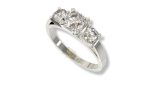 SJ SHUBHAM JEWELLERS™ 925 Sterling Silver Three Briliant Cut Design Adjustable Finger Ring with White CZ diamond for Women and Girls, Anniversary Gift for Wife , Valentine