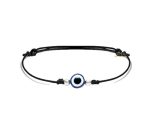 SJ SHUBHAM JEWELLERS™ Sterling Silver 100% Authentic Adjustable Ball Black Cord with Evil Eye Nazar Anklet for Women & Girls (Anklet / Bracelet) (Bracelet)