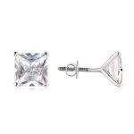 SJ SHUBHAM JEWELLERS™ 925-92.5 Sterling Silver Brilliant Cut Real Cubic Zirconia Fashion Stud Earrings For Men,Women,Children,Boys and Girls (7)