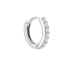 SJ SHUBHAM JEWELLERS™ Tiny Hoop and Septum Nose Ring One Piece / Combo / Gold 18K 750 / 925 Sterling Silver Simple & Beautiful Nose Pin For Women & Girls (CZ HOOP)