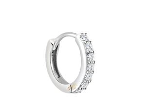 JEWELYAARI™ By Shubham Jewellers 92.5 Sterling Silver With Fine Cubic Zirconia Lock Nose Rings for Women 92.5% Pure Silver Nose Ring for Girls (1 Pc)