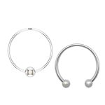 SJ SHUBHAM JEWELLERS™ 92.5 Silver Tiny Hoop and Septum Nose Ring One Piece Combo Simple & Beautiful Nose Pin For Women & Girls ( One Piece Combo)