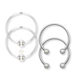 SJ SHUBHAM JEWELLERS™ 92.5 Silver Tiny Hoop and Septum Nose Ring combo Simple & Beautiful Nose Pin For Women & Girls (Pair Combo)