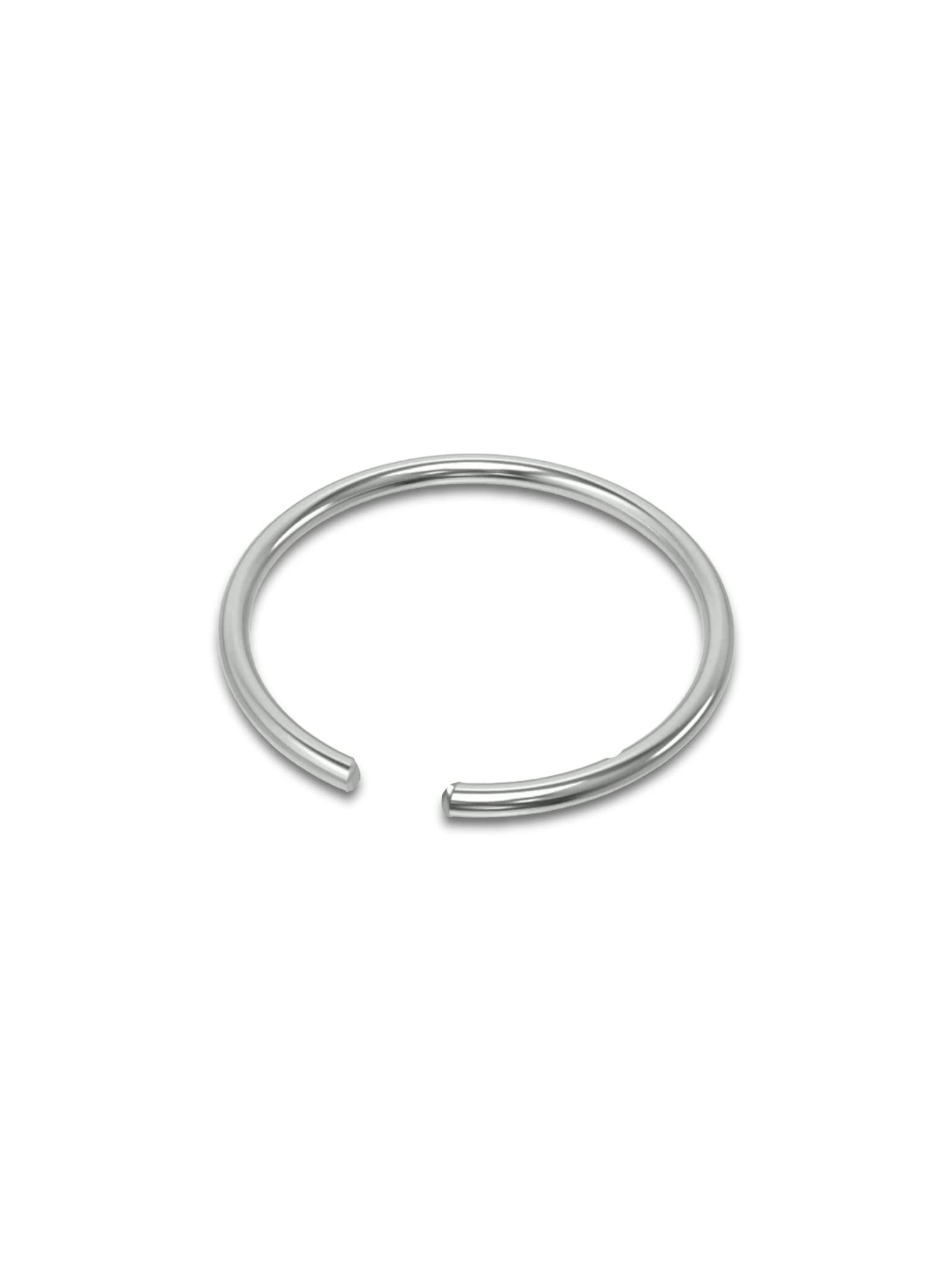 SJ SHUBHAM JEWELLERS™ Tiny Hoop Thin Wire Plain Nose Ring One 925 Sterling Silver Beautiful Nose Ring For Women & Girls (Plain Wire)