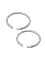 SJ SHUBHAM JEWELLERS™ Tiny Hoop Thin Wire Plain Nose Ring One 925 Sterling Silver Beautiful Nose Ring For Women & Girls (Plain Wire Pair)