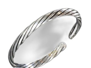 SJ SHUBHAM JEWELLERS™ 925 Pure Silver Chandi Oxidized Tribal Thai Viking Kada For Men(Torque Cuff Kada Men's Silver Bracelet)