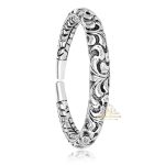SJ SHUBHAM JEWELLERS™ 925 Pure Silver Chandi Oxidized Hollow Tribal/Nakkashi Kada Bangle Kangan For Men and Boys With 925 Hallmark (36 gm) (Style1)