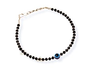 SJ SHUBHAM JEWELLERS™ Pure Silver Nazariya Anklet (Payal) in Pure 92.5 Pure Sterling Silver for Girls & Women (Silver) (Evil Eye 1 PC)